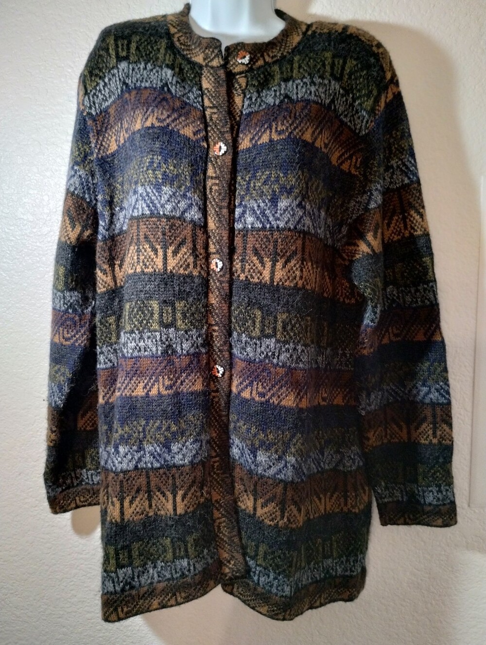 The Alpaca Connection Cardigan Sweater sz XL Made In Peru